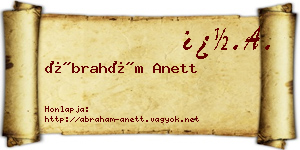 Ábrahám Anett névjegykártya